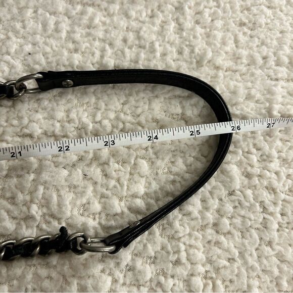 Rebecca Minkoff Black Leather Buckle Bag Crossbody Pebbled Silver - Picture 7 of 16